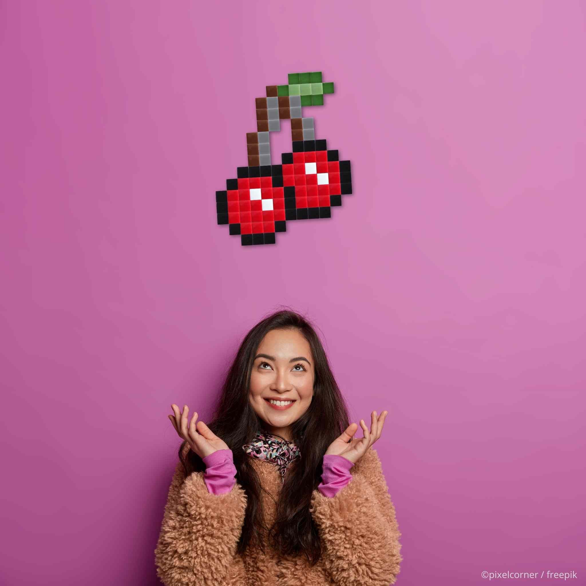 Pixel Art Kit "Double Cerise" par Pixel Corner - Kits de loisirs créatifs