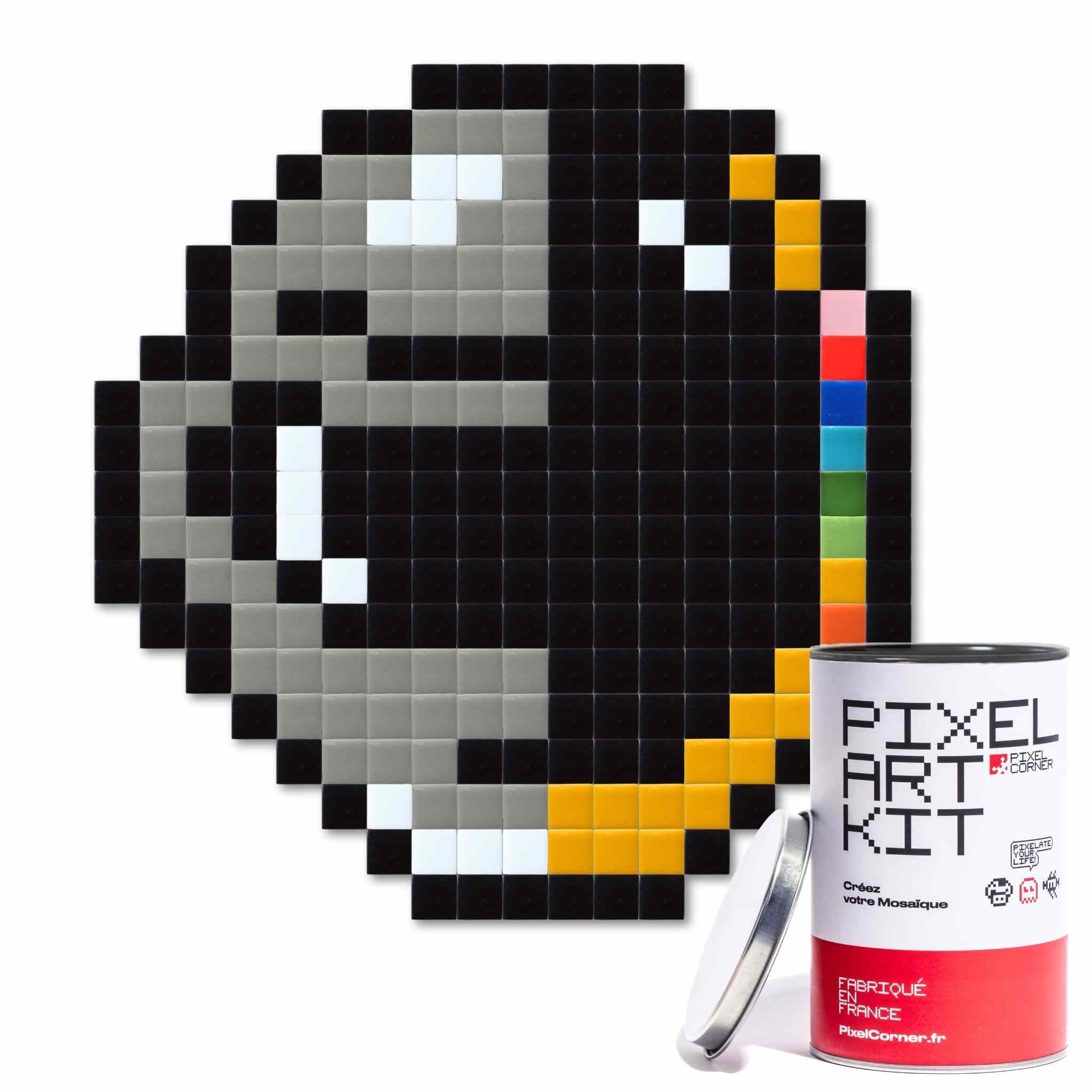 Pixel Art Kit - coffret de loisirs créatifs mosaïque de verre diy representant le duo daft punk de musique electronique