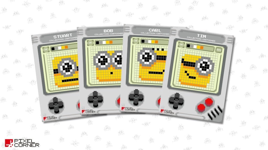 4 Nouvelles Pixel Card(s) Pixel Art Minions à Télécharger Gratuitement - Pixel Corner