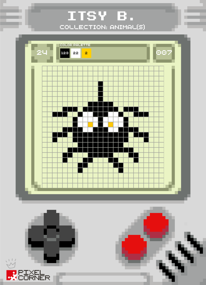 🕷️ Nouvelle Pixel Card(s) – "Itsy B." : une araignée toute mignonne suspendue à son fil !