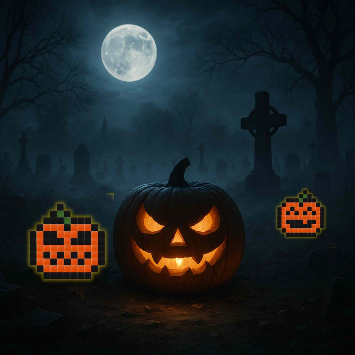 Halloween en Pixel Art : 4 kits DIY effrayants et lumineux à créer chez ...
