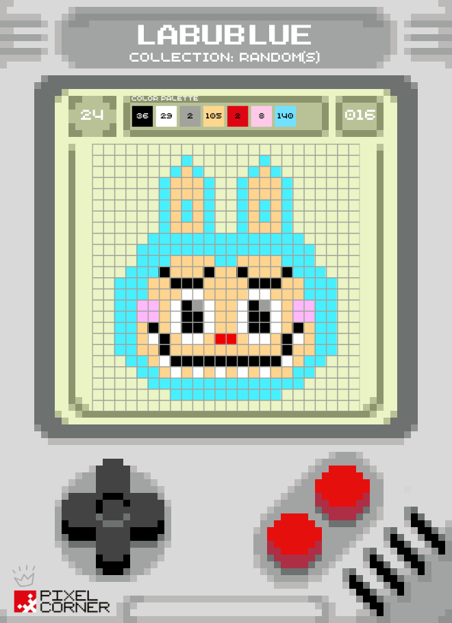 🐰 Labublue – La figurine Labubu revisitée en pixel art - Pixel Corner