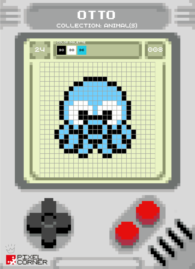 🐙 Nouvelle Pixel Card(s) – "Otto" : un adorable poulpe bleu en pixel art gratuit ! - Pixel Corner