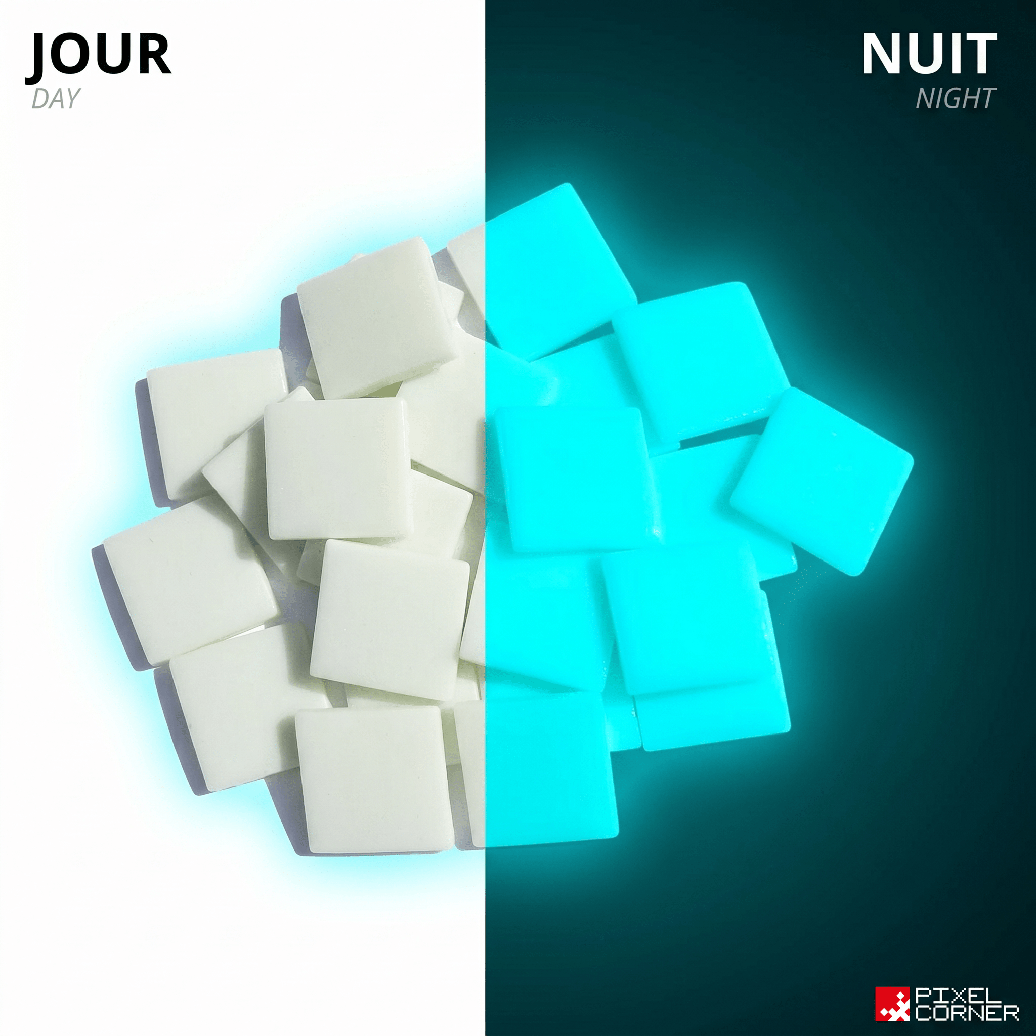 Just Tile(s) "Classique" - Grands Carreaux de Mosaïque 2,3 cm par Pixel Corner - Lot de carreaux de mosaïque