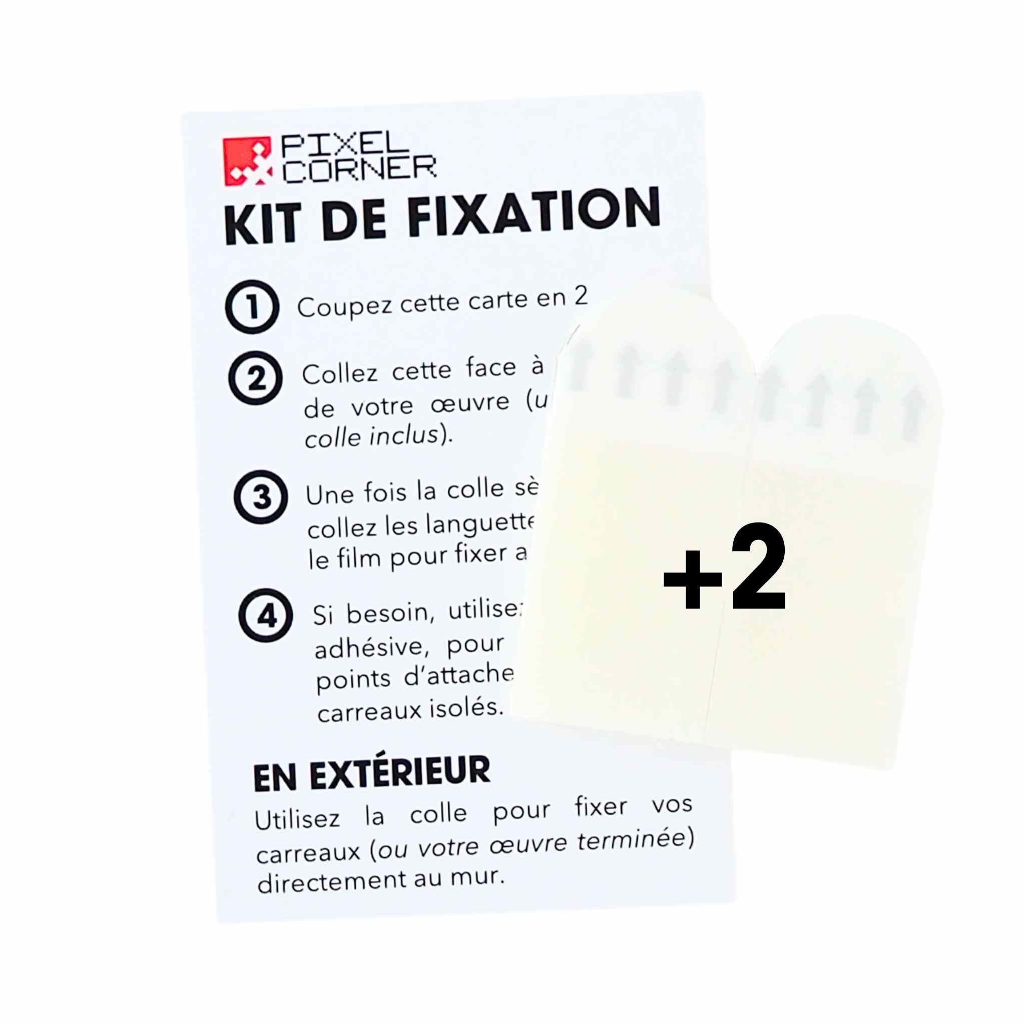 Kit de Fixation pour murs intérieurs & extérieurs par Pixel Corner - Languettes Adhésives