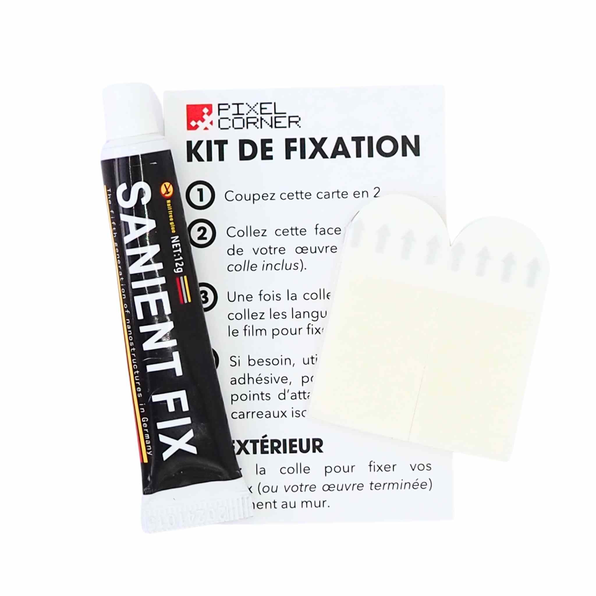 Kit de Fixation pour murs intérieurs & extérieurs par Pixel Corner - Languettes Adhésives