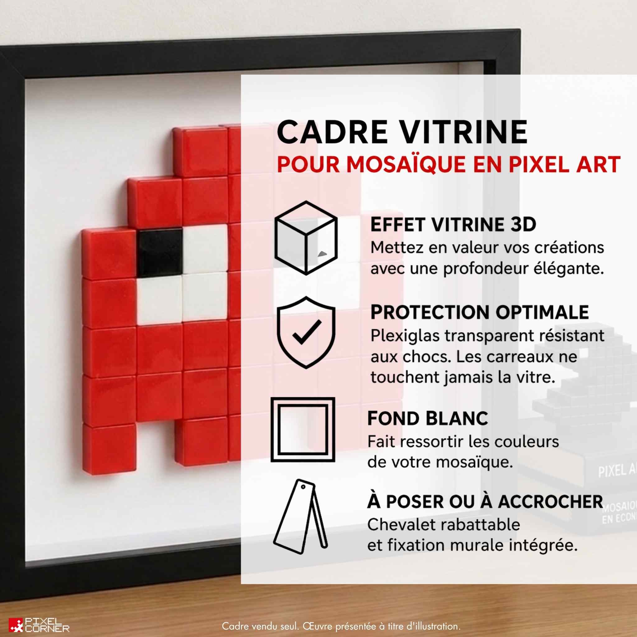 Les Cadre(s) - Vitrine pour Mosaïque Pixel Art par Pixel Corner - Cadres