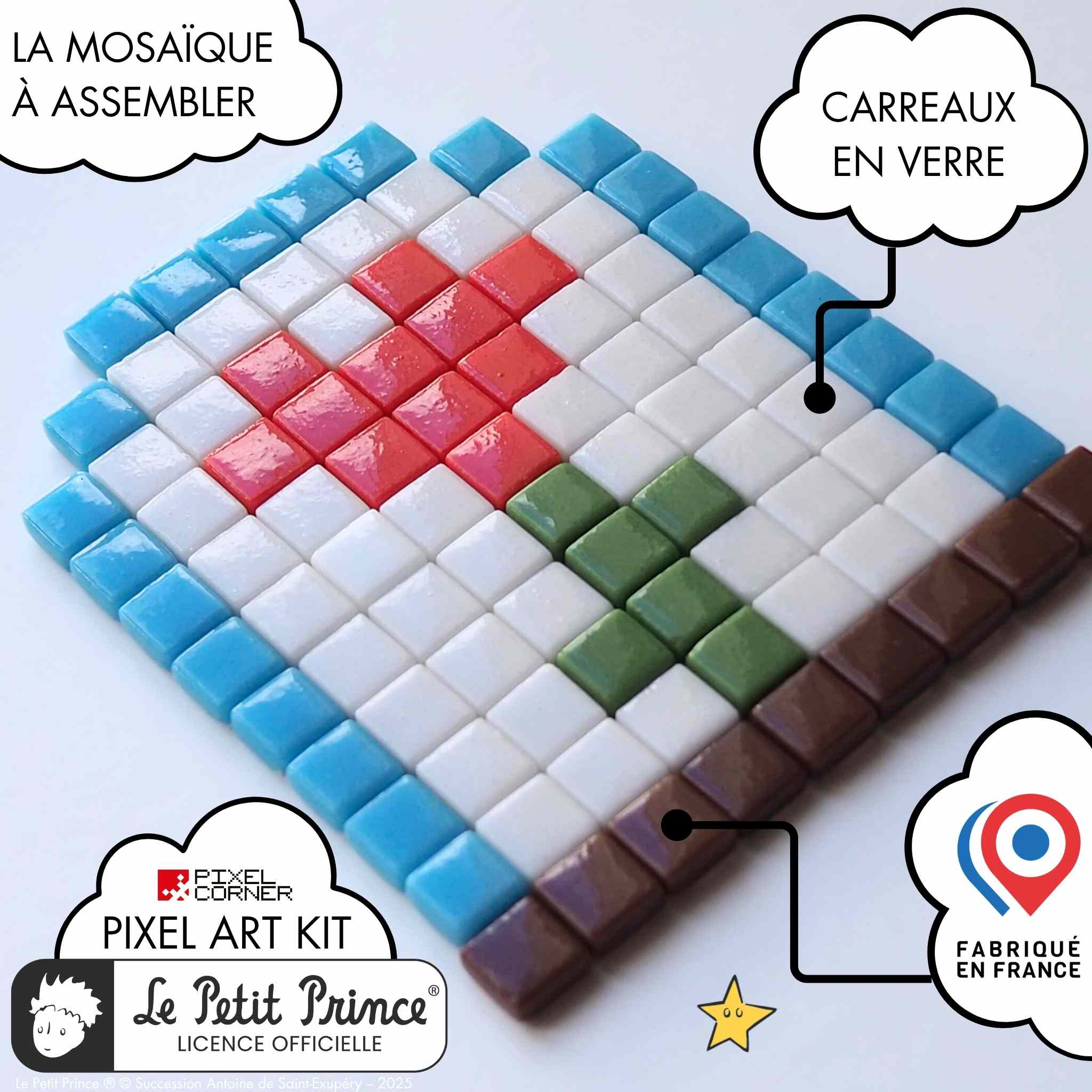 Pixel Art Kit "Amour Sous Cloche" - Le Petit Prince® par Pixel Corner - Kits de loisirs créatifs
