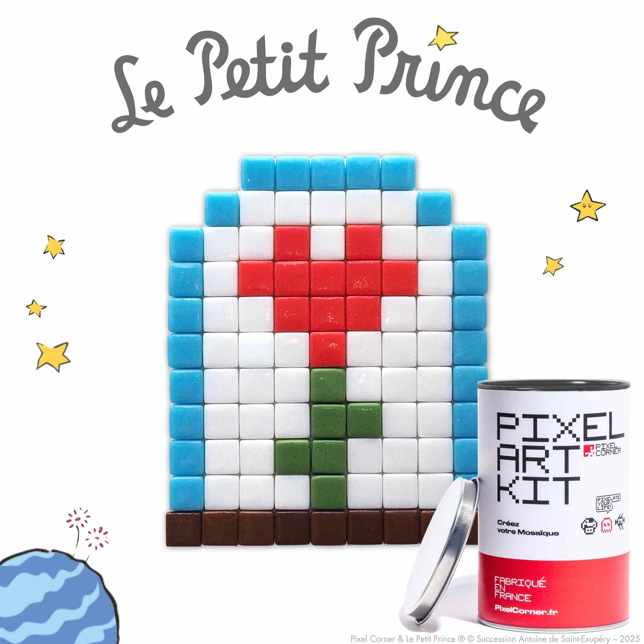 Pixel Art Kit "Amour Sous Cloche" - Le Petit Prince® par Pixel Corner - Kits de loisirs créatifs