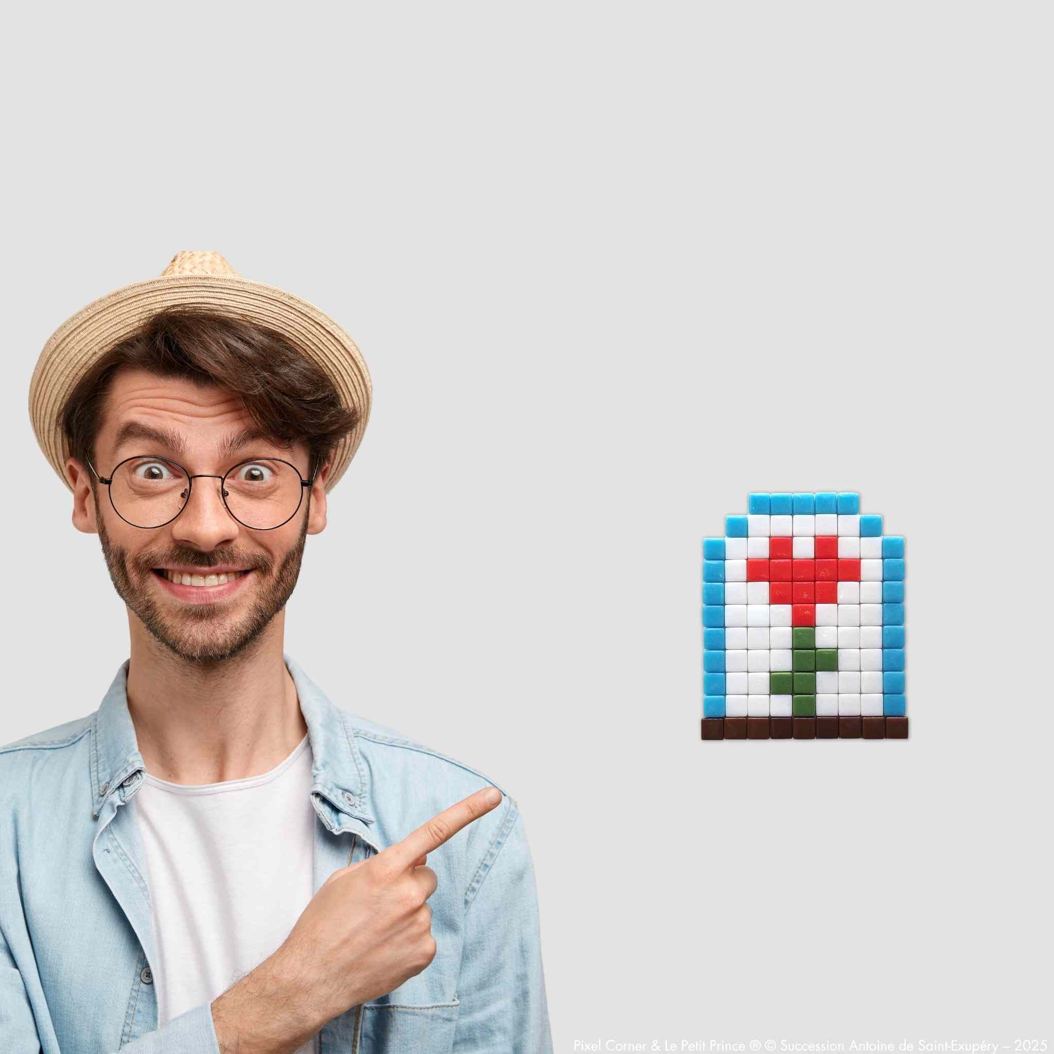 Pixel Art Kit "Amour Sous Cloche" - Le Petit Prince® par Pixel Corner - Kits de loisirs créatifs