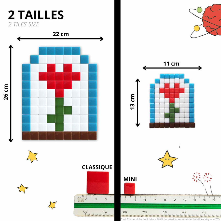 Comparaison des tailles Pixel Corner