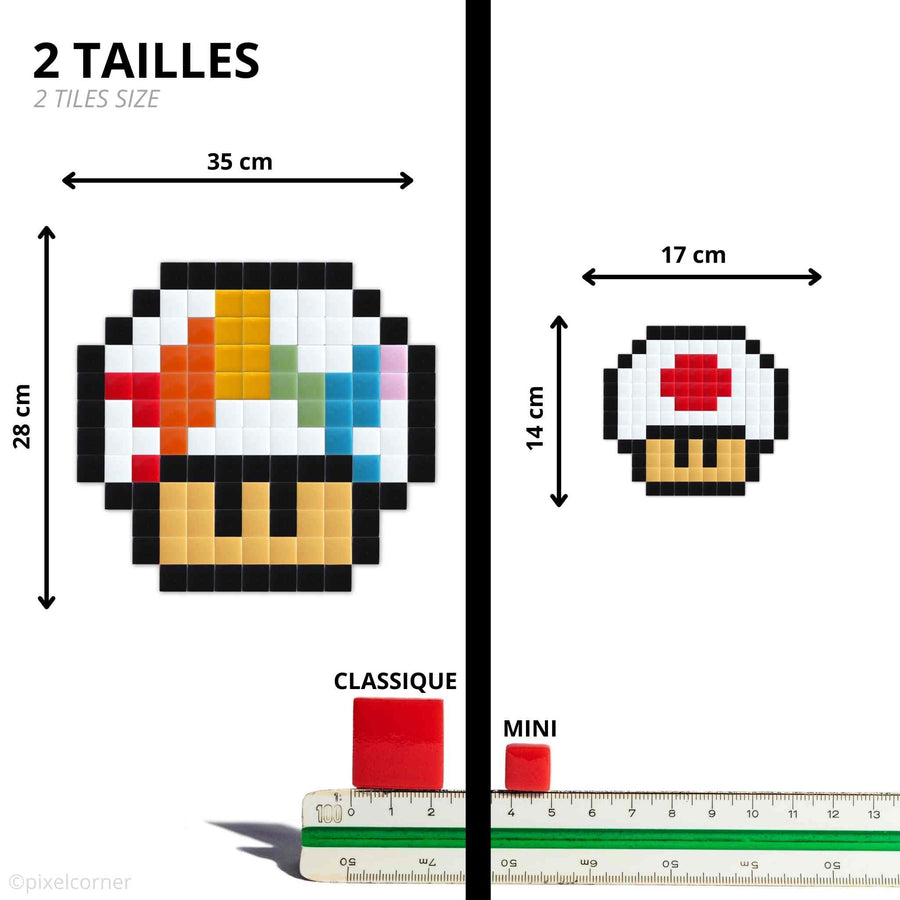 Comparaison des tailles Pixel Corner