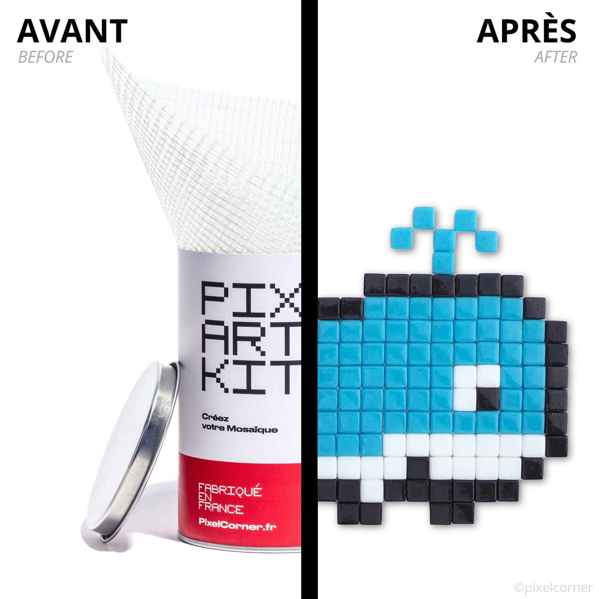 Pixel Art Kit "Baleine Bleue" par Pixel Corner - Kits de loisirs créatifs