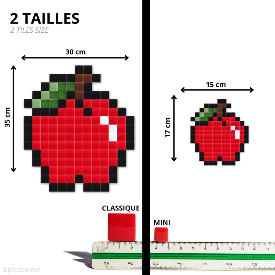Comparaison des tailles Pixel Corner