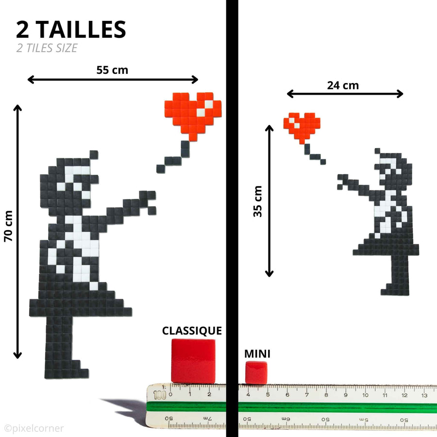 Comparaison des tailles Pixel Corner