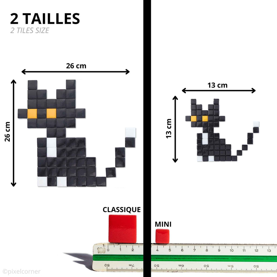 Comparaison des tailles Pixel Corner