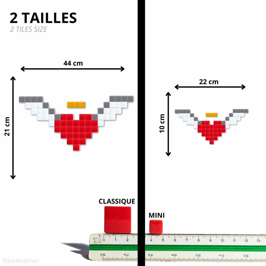 Comparaison des tailles Pixel Corner