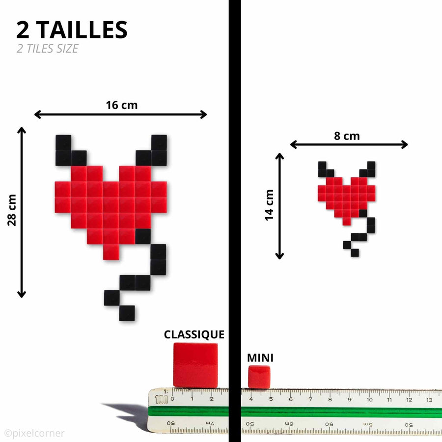 Comparaison des tailles Pixel Corner