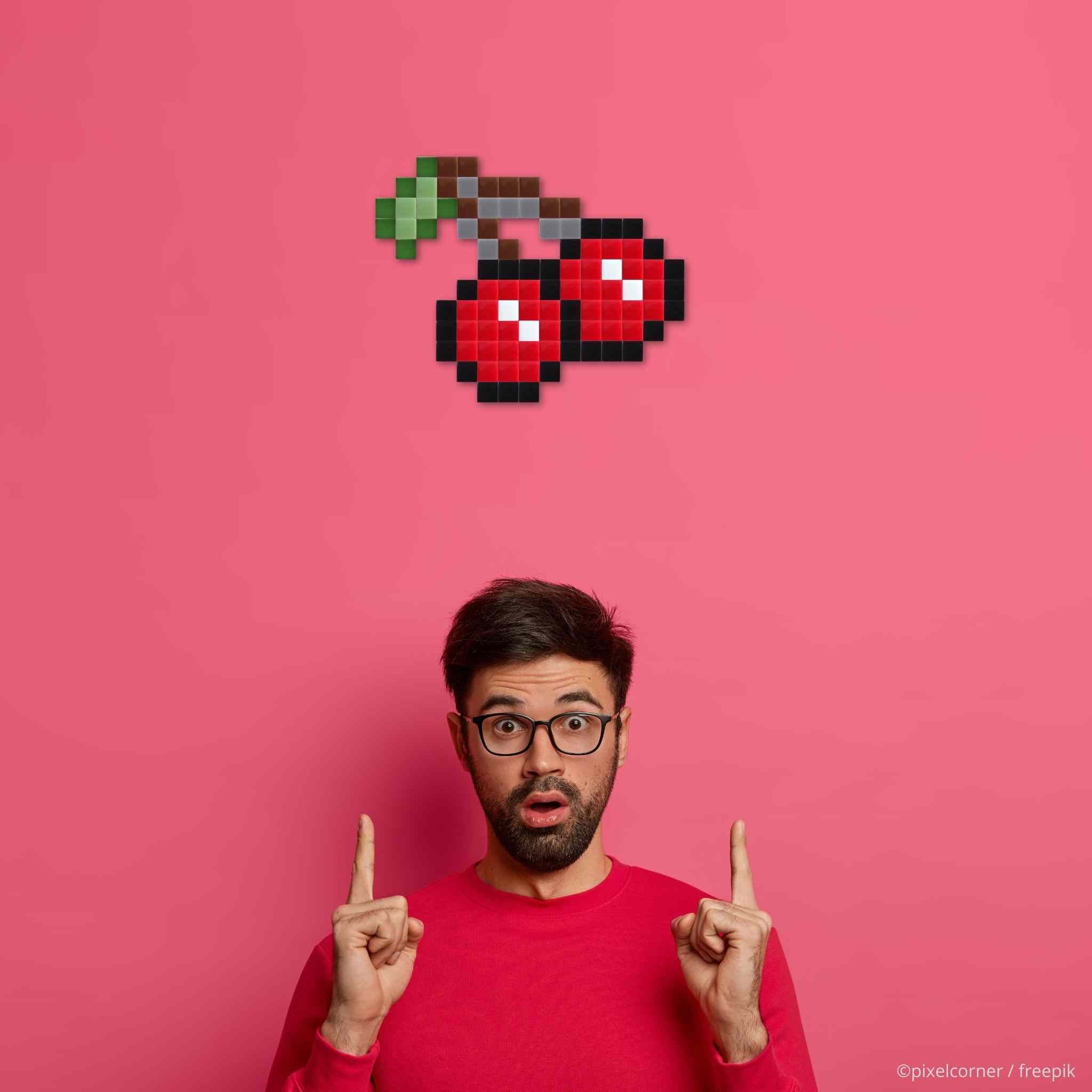 Pixel Art Kit "Double Cerise" par Pixel Corner - Kits de loisirs créatifs