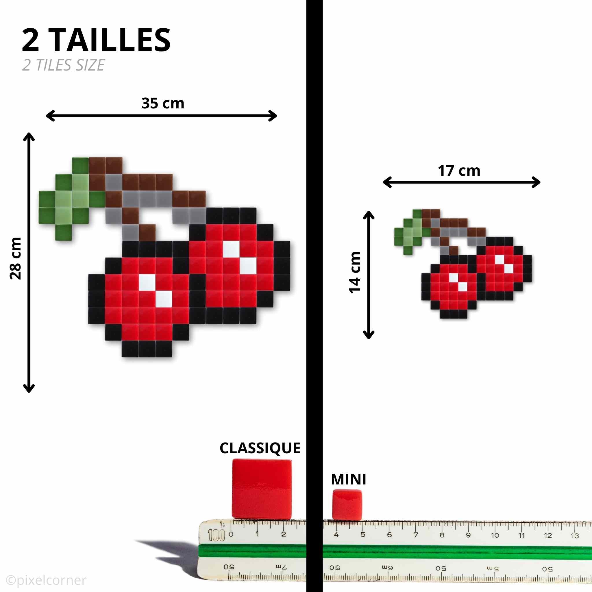 Pixel Art Kit "Double Cerise" par Pixel Corner - Kits de loisirs créatifs