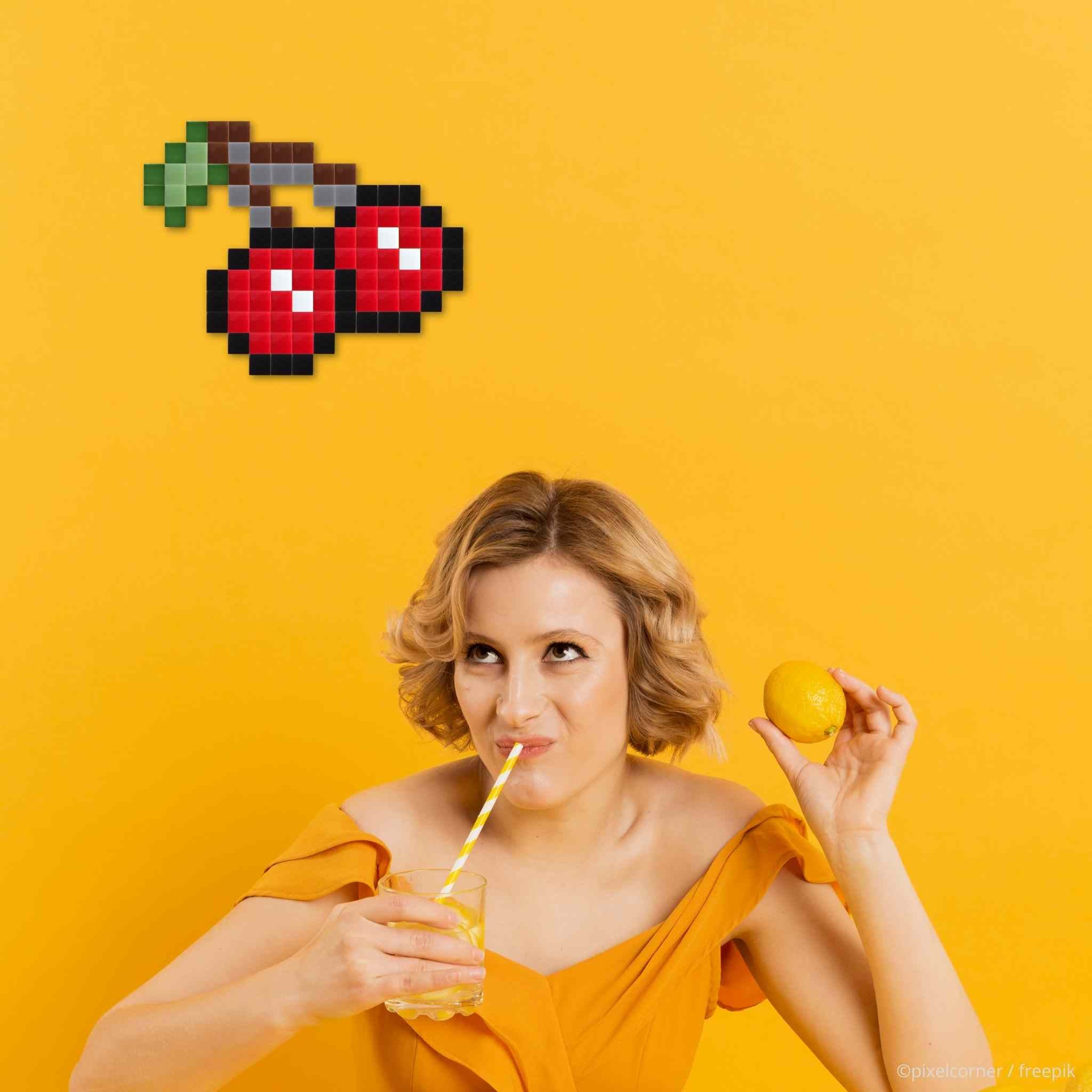 Pixel Art Kit "Double Cerise" par Pixel Corner - Kits de loisirs créatifs