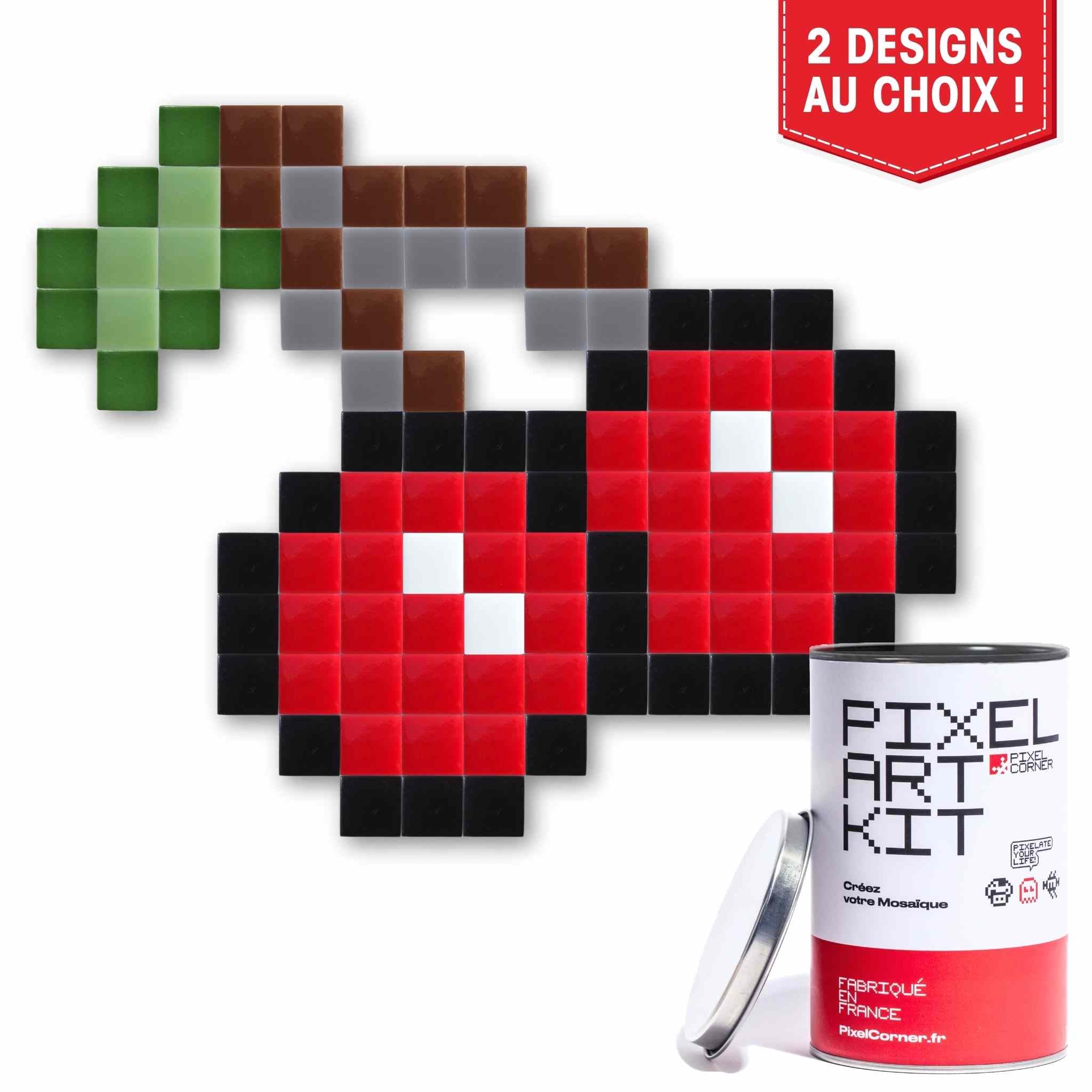 Pixel Art Kit "Double Cerise" par Pixel Corner - Kits de loisirs créatifs