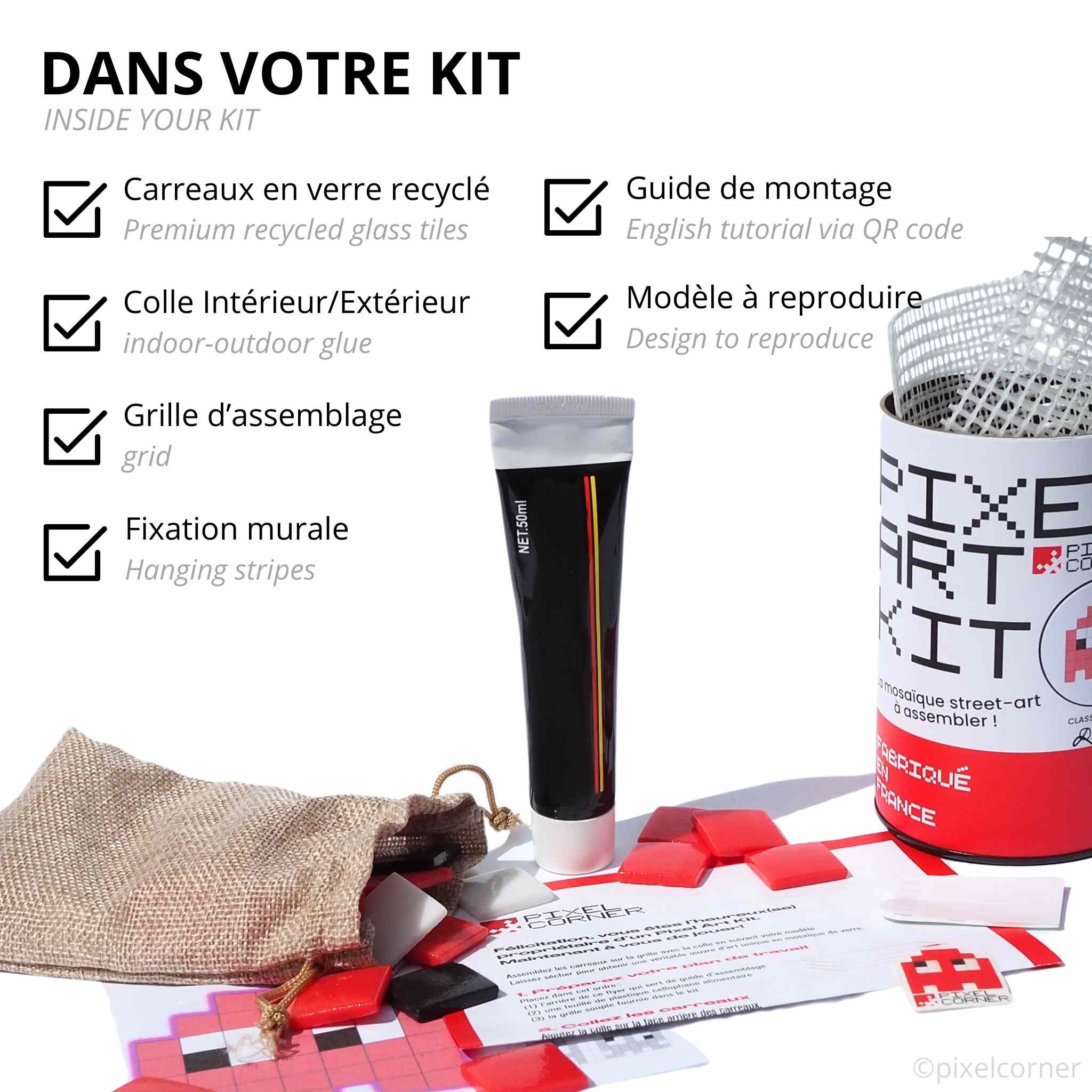 Pixel Art Kit " El Flamingo" par Pixel Corner - Kits de loisirs créatifs