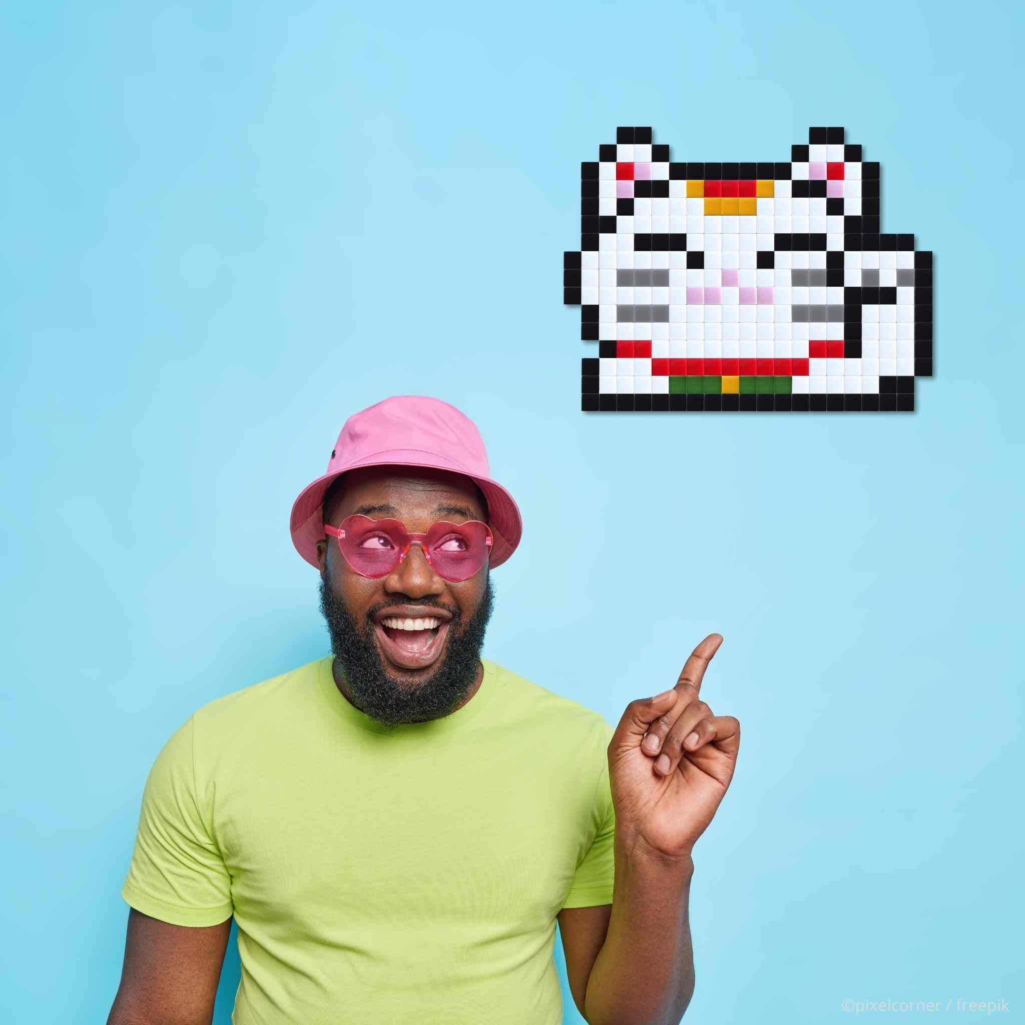 Pixel Art Kit "Lucky Cat" par Pixel Corner - Kits de loisirs créatifs