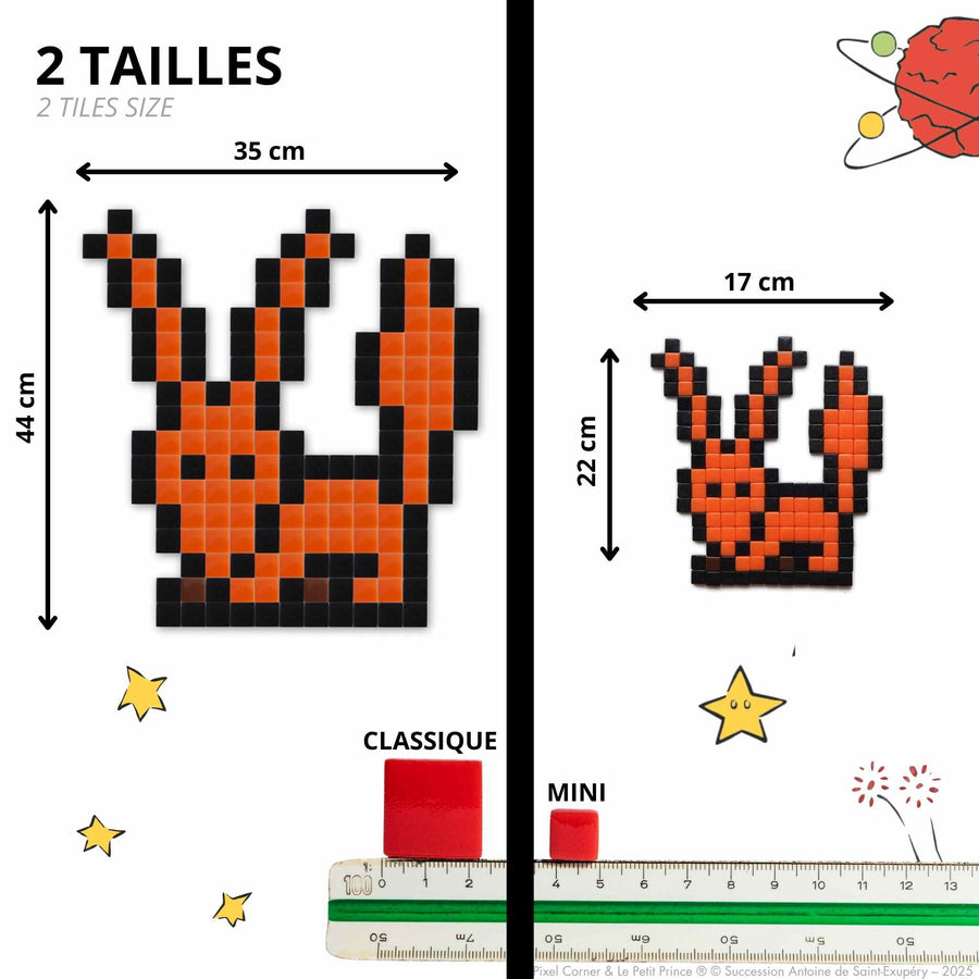 Comparaison des tailles Pixel Corner