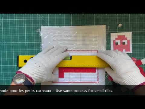 video tutoriel pour réaliser un kit de mosaïque en pixel art avec carraux de verre diy de chez pixel corner