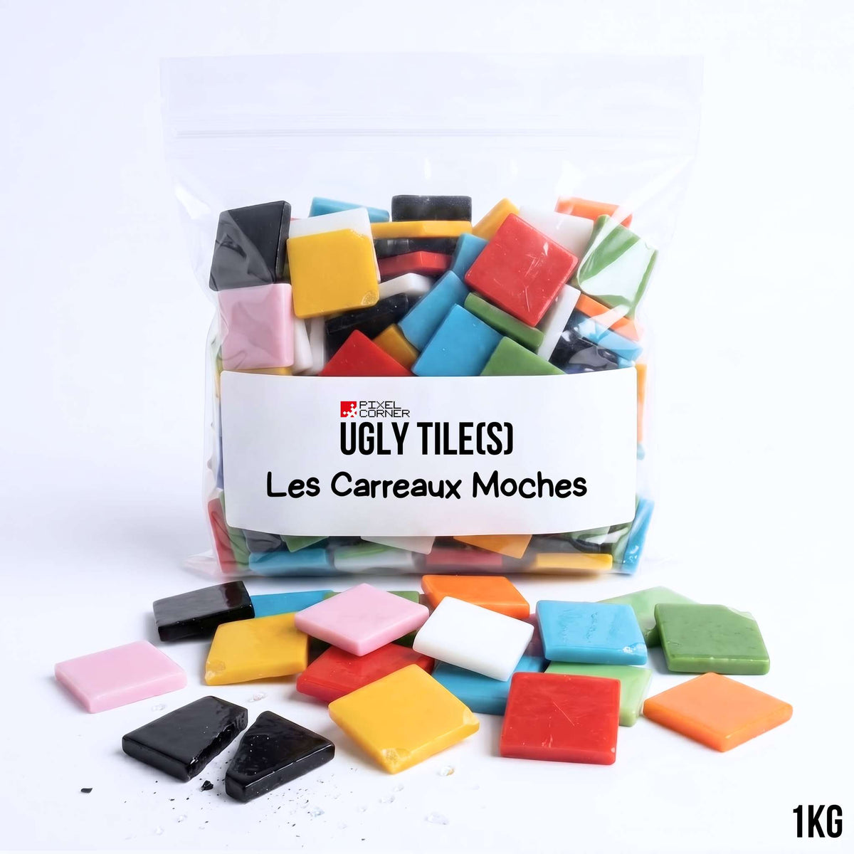 Ugly Tile(s) – Les Carreaux Moches - Lot de 1kg par Pixel Corner - Lot de carreaux de mosaïque
