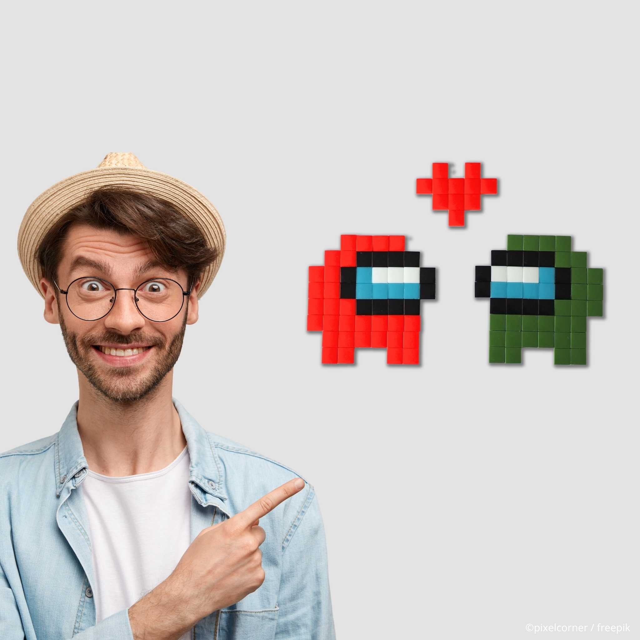 Pixel Art Kit "Love Among Us" par Pixel Corner - Kits de loisirs créatifs