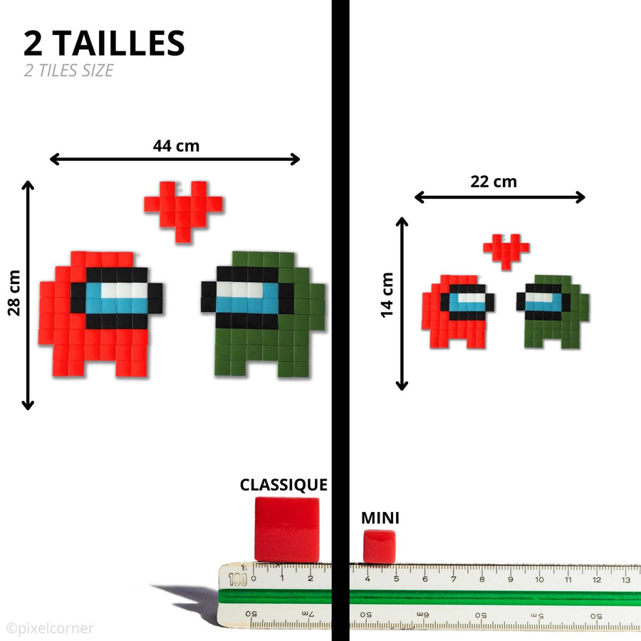 Comparaison des tailles Pixel Corner