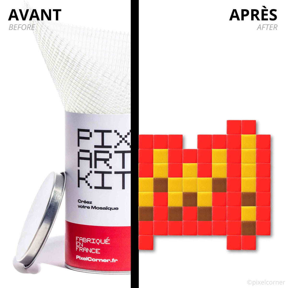 Kit mosaïque DIY Gloomie en verre recyclé Pixel Art - Pixel Corner Kit mosaïque DIY Gloomie en verre recyclé Pixel Art - Pixel Corner